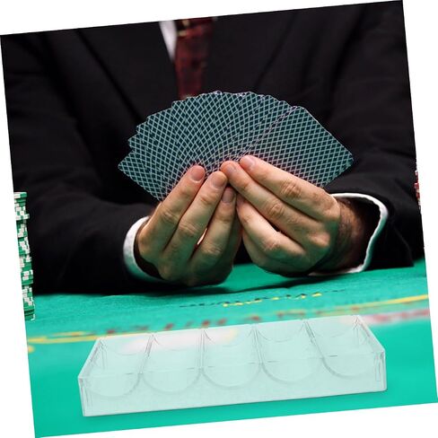 2pcs Poker Chip Tray Clear Multi-grid Organizer for Convenient Storage of Poker Chips and Wear-resistant for Game and Easy Access in Saudi Arabia