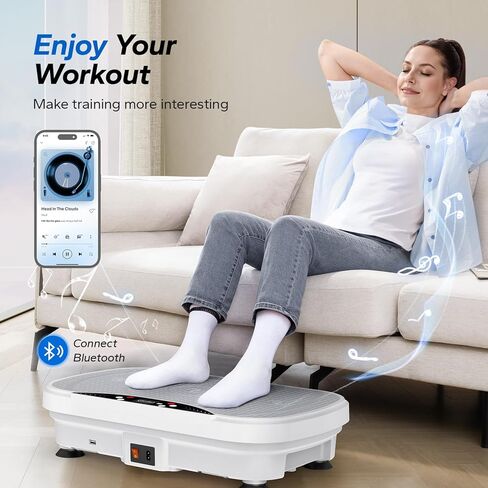 MERACH Vibration Plate Exercise Machine, Vibration Plate with Bluetooth and LED Display, Vibrating Plate Exercise Machine for Women Men, Workout Equipment for Home in Kuwait