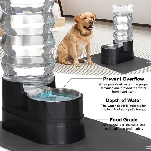 RIZZARI Automatic 3L Pet Waterer, Gravity Water Dispenser, 100% BPA-Free, Large Capacity Water Feeder for Cats and Small and Medium-Sized Dogs (3L,Without Filter) in Kuwait