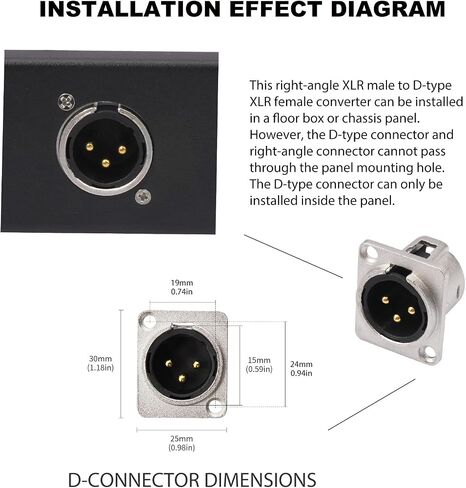 2 حزمة XLR تمر عبر الكابل ، مربع المرحلة 3 دبوس D-type XLR ذكر إلى أنثى للوحة التصحيح ، صندوق الأرضية-لا لحام التثبيتات الصوتية-20AWG الموصل المطلي بالفضة in Kuwait