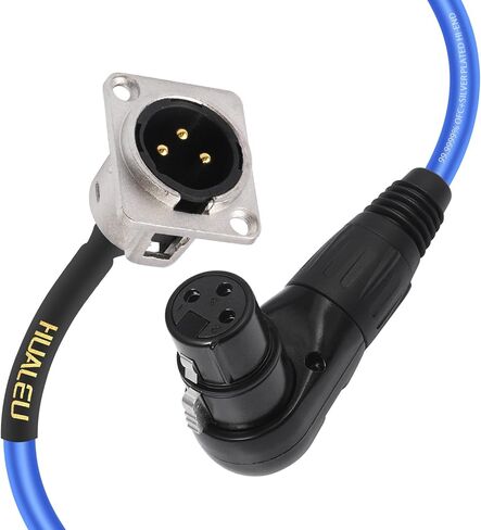 2 حزمة XLR تمر عبر الكابل ، مربع المرحلة 3 دبوس D-type XLR ذكر إلى أنثى للوحة التصحيح ، صندوق الأرضية-لا لحام التثبيتات الصوتية-20AWG الموصل المطلي بالفضة in Kuwait