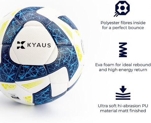 Futsal Ball - White & Blue Indoor Soccer Ball Size 4, FIFA Certified, Official Match Weight, Low Bounce, Air Retention, Durable PU, Hand Pump Included, Suitable for Youth & Adult. in Saudi Arabia