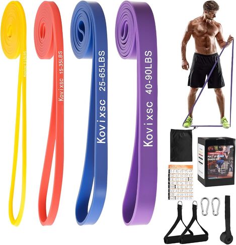 Resistance Bands for Working Out, Pull Up Assistance Bands, Exercise Workout Bands for Men & Women, Gym Bands with Door Anchor & Handle, Stretching Bands for Physical Therapy, Muscle Training in Saudi Arabia