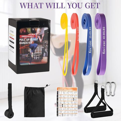 Resistance Bands for Working Out, Pull Up Assistance Bands, Exercise Workout Bands for Men & Women, Gym Bands with Door Anchor & Handle, Stretching Bands for Physical Therapy, Muscle Training in Saudi Arabia