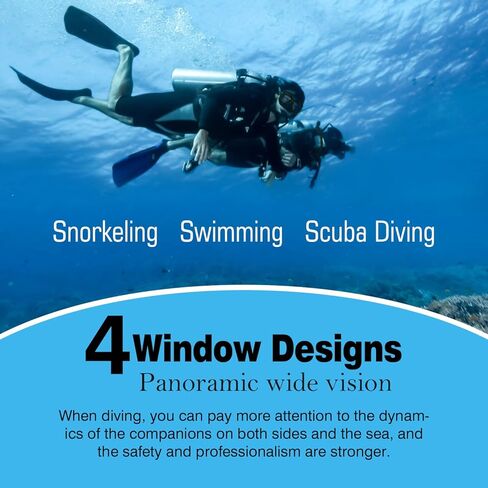 مجموعة غص ذات رؤية واسعة للبالغين، نظارات غطس احترافية مضادة للضباب، نظارات سباحة مضادة للتسرب وأنبوب تنفس علوي جاف للغوص والغطس والسباحة in Kuwait