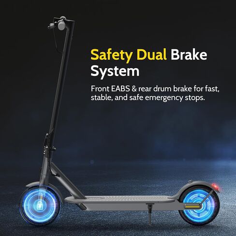 NAVIC Electric Scooter Adults, 8.5" Solid Tires, 19/Mph, 350W Motor, 19 Miles Range, Folding E-Scooter with Dual Braking Dual Suspension, Escooter for Adults with App in Saudi Arabia