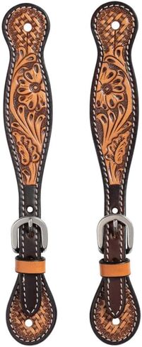 Weaver Leather Turquoise Cross Tooled Floral Basketweave Ladies' Spur Strap in Saudi Arabia