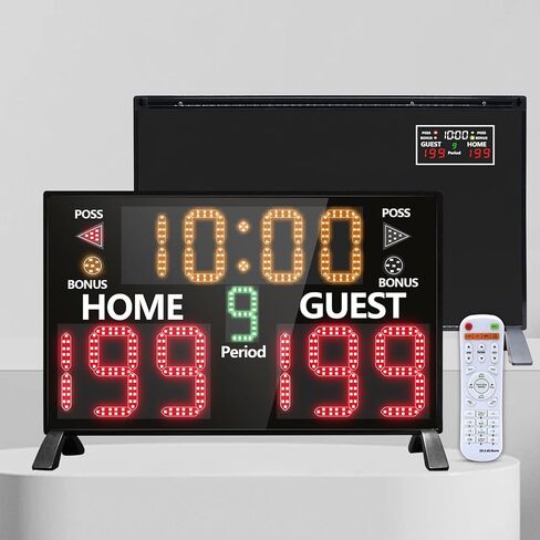 Multisport Tabletop Electronic Scoreboard,Battery Powered Digital Scoreboard with Remote,Used for Basketball,Volleyball,Wrestling,Football in Kuwait