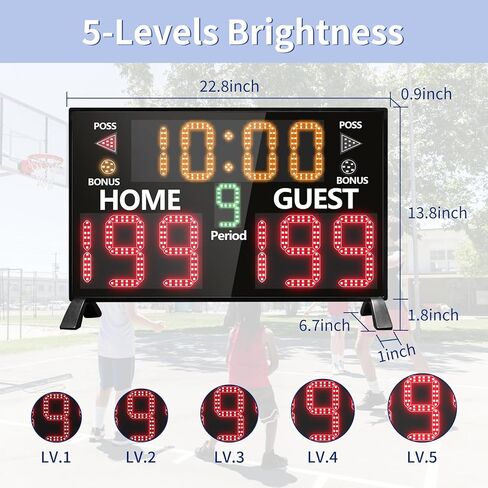 Multisport Tabletop Electronic Scoreboard,Battery Powered Digital Scoreboard with Remote,Used for Basketball,Volleyball,Wrestling,Football in Kuwait