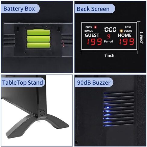 Multisport Tabletop Electronic Scoreboard,Battery Powered Digital Scoreboard with Remote,Used for Basketball,Volleyball,Wrestling,Football in Kuwait