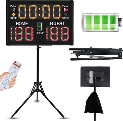 Multisport Tabletop Electronic Scoreboard,Battery Powered Digital Scoreboard with Remote,Used for Basketball,Volleyball,Wrestling,Football in Kuwait