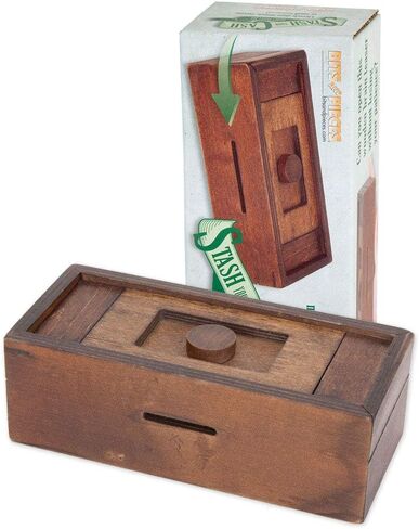 Bits and Pieces - Japanese Secret Puzzle Box - Camouflage Your Cash Money Holder - Brain Teaser - Wooden Secret Compartment Brain Game in Saudi Arabia