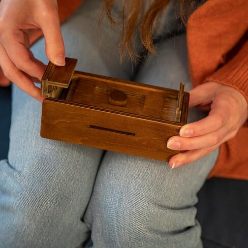 Bits and Pieces - Japanese Secret Puzzle Box - Camouflage Your Cash Money Holder - Brain Teaser - Wooden Secret Compartment Brain Game in Saudi Arabia