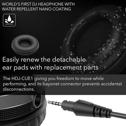 Pioneer DJ HDJ-CX Professional On-Ear DJ Headphones - Black Bundle with Case, Stand, and Austin Bazaar Polishing Cloth in Kuwait