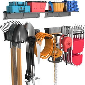 Walmann Wall Hound Garden Tool منظم للمرآب ، رف تخزين كرسي قابل للطي ، وسنانير تخزين أدوات 11 بوصة للمجرف ، والأشجار ، والسلالم ، ومستحضر ما يصل إلى 400 رطل in Kuwait