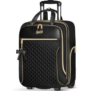 Carry On Luggage 22x14x9 Airline Approved, 20 Inch Softside Suitcase with 4 Pcs, Lightweight Luggage for Women with TSA Lock and 4 Spinner Wheels, Soft Side Carry-on Suitcases for Travel, Black in Saudi Arabia
