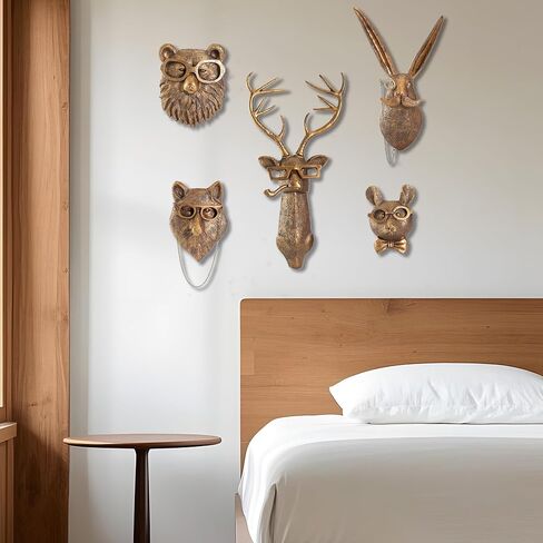 OrnaZest Animal Heads Wall Decor, Sculptures Wall Decor, Resin Animal Head Wall Hanging Decoration for Living Room Bedroom Kitchen Gift,Bear in Saudi Arabia