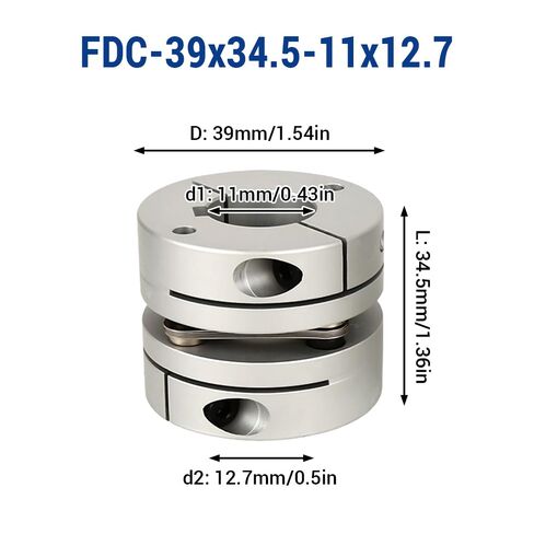 اقتران الحجاب الحاجز المرن من 10 مم إلى 18 ملم ، D39 L34.5 الألومنيوم 1 حاجز مقرن عمود محرك لآلة CNC الطابعة ثلاثية الأبعاد. in Kuwait