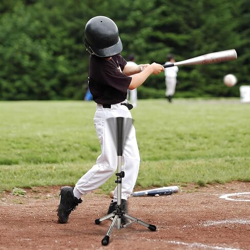 Tee Baseball Batting Tee Softball Tee Travel Teeat Tee ، ارتفاع قابل للتعديل سهل ، حامل ثلاثي القوائم مستقر (Tee Baseball ، Hue Steel) in Kuwait