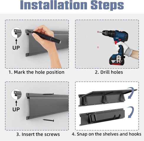 Walmann Wall Hound Garden Tool منظم للمرآب ، رف تخزين كرسي قابل للطي ، وسنانير تخزين أدوات 11 بوصة للمجرف ، والأشجار ، والسلالم ، ومستحضر ما يصل إلى 400 رطل in Kuwait