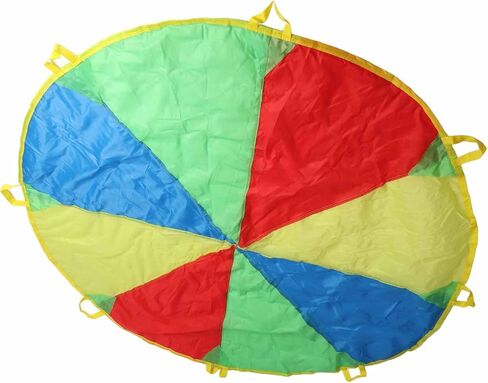 Drfeify Children's Play Parachute, 1.8m/70.9 Inches, Polyester Fabric, Colorful Design, Foldable, Portable, for Outdoor Activities and Games in Saudi Arabia