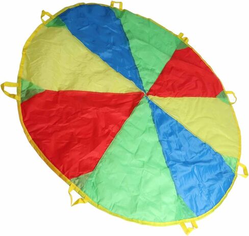 Drfeify Children's Play Parachute, 1.8m/70.9 Inches, Polyester Fabric, Colorful Design, Foldable, Portable, for Outdoor Activities and Games in Saudi Arabia