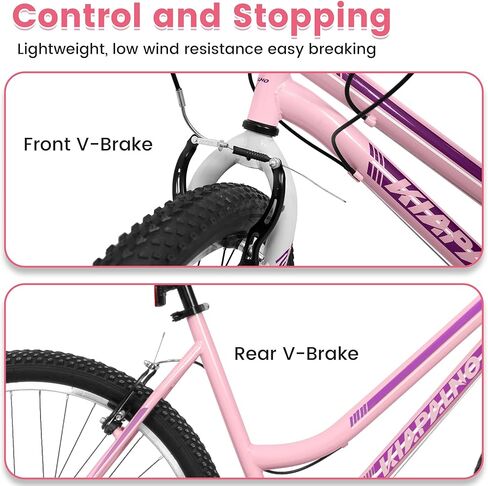 Girls Womens 24/26 Inch Mountain Bike, 21 Speed Summer Travel Gifts Bicycles, Female V-Brake Outdoor Cycling Commuting City Bike to School Work in Kuwait