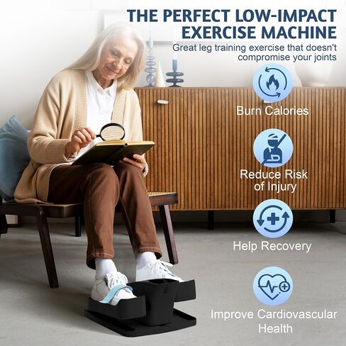 Under Desk Elliptical Machine – Electric Seated Pedal Exerciser for Seniors & Adults, Compact Quiet Ellipse Leg Exerciser with Remote, LCD, Foot Pedals – Home Office Workout Equipment in Saudi Arabia