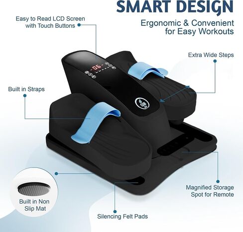 Under Desk Elliptical Machine – Electric Seated Pedal Exerciser for Seniors & Adults, Compact Quiet Ellipse Leg Exerciser with Remote, LCD, Foot Pedals – Home Office Workout Equipment in Saudi Arabia