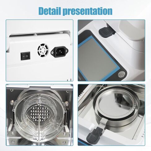 Moisture Analyzer with Rapid Heating & Drying (40-160°C) 120g-0.001g High-Precision Halogen Moisture Balance Moisture Determination for Food, Plants, Construction Materials 110V in Kuwait