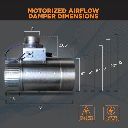 Suncourt Zonemaster 5 بوصة المغلقة المغلقة عادة-Power Open/Spring Close Dafper 24V ، محول المكونات الإضافية المثبتة على مسمار (ZC205) in Saudi Arabia