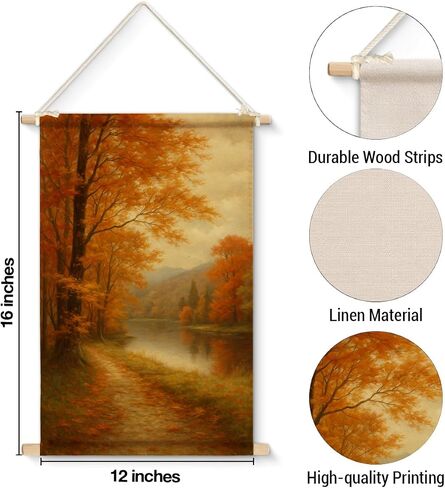 xiplum antumn wall art sunflower fall pictures جدار ديكور خمر خريف القرع ملصق معلق العمل الفني للمنزل ديكور غرفة نوم المطبخ ، 12x16 بوصة in Kuwait