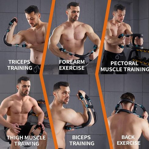 Twister Arm Trainer for Upper Body Workout – 90-160lb Adjustable Resistance Strength Training Bar for Chest, Biceps, Shoulders & Forearms | Home Gym Equipment for Men in Saudi Arabia