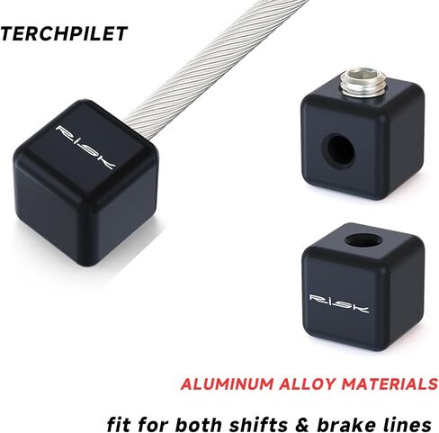 Bike Cable End Caps, Alloy Cable Crimps for Road & Mountain Bicycles - Includes Square Wire Tail Caps, Machine Meter Screws & Hexagonal Spanner | Durable & Secure Brake/Shift Cable End Tips in Kuwait