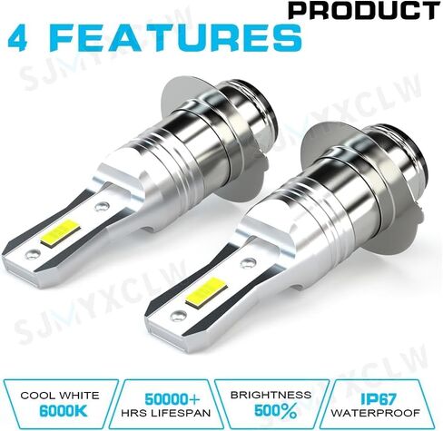 H6M P15D LED المصابيح البيضاء المتوافقة مع Yamaha Kodiak 400 2000-2004 450 2003-2005 ، P15D H6 H6M Light Light Light in Kuwait