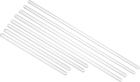 PATIKIL 8 Pcs High Borosilicate Glass Stick, 5.9-11.8" Length 6mm Dia Stirring Rod with Both Ends Round Mixing Tools for DIY Projects Lab Kitchen Science, Clear in Saudi Arabia