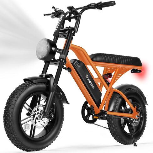 دراجة كهربائية ESKUTE V100 للبالغين، دراجة ترابية كهربائية بقوة 1500 وات، محرك ذروة 1500 وات، دراجة كهربائية ذات تعليق مزدوج لجميع التضاريس، سرعة قصوى 28 ميل في الساعة، نطاق يصل إلى 60 ميلًا، إطار سمين 16 بوصة، بطارية 48 فولت 13 أمبير في الساعة، 7 سرعات in Kuwait