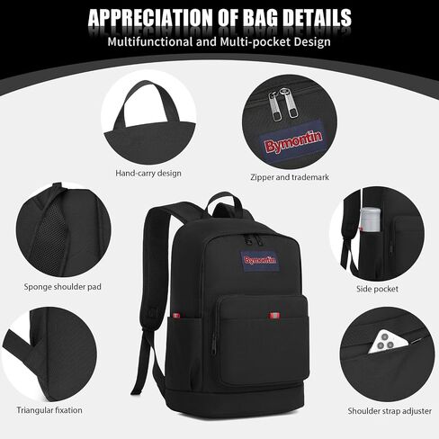 Classic Casual Backpack, Lightweight Daypack with 10 Pockets, Laptop Compartment, EVA Foam Pad (Dark blue) in Saudi Arabia