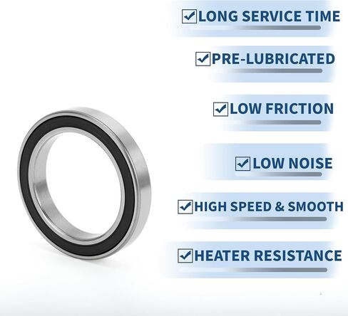 ACROPIX 6210DDU Deep Groove Ball Bearings P6 50x90x20mm Lubricated Bearings Double Rubber Seal Black Silver Tone Scooter Skateboard Wheel in Kuwait