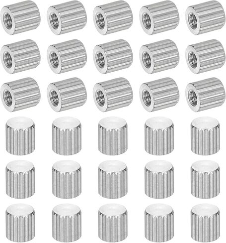 PATIKIL M2.5 المكسرات الإبهام الكعكة ، 20pcs 304 من الفولاذ المقاوم للصدأ الأنثى نوع الخيط مسطح رأس الحفرة الدائرية جولة اليد شد المقبض السحابات غطاء المسمار ضبط وضع قفل ، d5mm x h5mm in Saudi Arabia