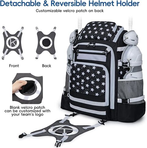 Catchers Gear Bag, 80L Baseball/Softball Backpack Holds 2 Sets of Gear with Shoe Compartment, Helmet Holder & Cooler Pocket in Saudi Arabia