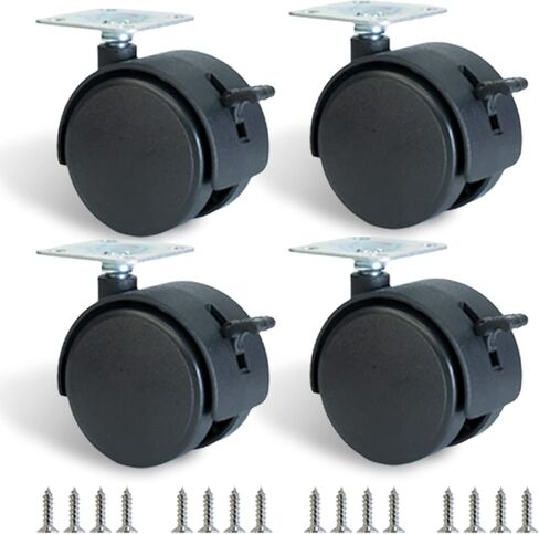 1.5 Inch Caster Wheels Replacement Universal Small Swivel Rollers for Furniture Filing Cabinet Desk Table Drawer Cart Box shelf, 4 Pack 360 Degree Rolling Top Mounted Screw In Plate Castors in Kuwait