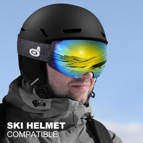 Odoland Magnetic Interchangeable Ski Goggles with 2 Lens, Large Spherical Frameless Snow Snowboard Goggles for Men Women in Saudi Arabia