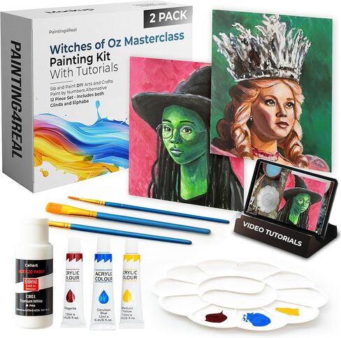 Painting4Real DIY Painting Kits for Adults and Kids with Video Tutorials: Learn to Paint Cherries – How to Paint with Acrylic Paint Kit – Painting & Art Supplies Kit – 9 Piece Acrylic Paint Set in Saudi Arabia