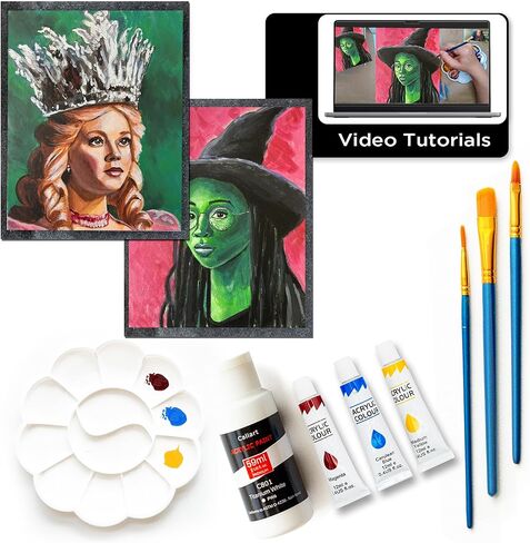 Painting4Real DIY Painting Kits for Adults and Kids with Video Tutorials: Learn to Paint Cherries – How to Paint with Acrylic Paint Kit – Painting & Art Supplies Kit – 9 Piece Acrylic Paint Set in Saudi Arabia