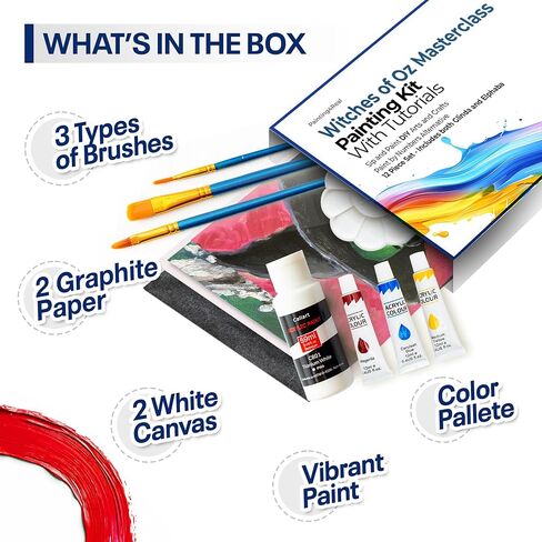 Painting4Real DIY Painting Kits for Adults and Kids with Video Tutorials: Learn to Paint Cherries – How to Paint with Acrylic Paint Kit – Painting & Art Supplies Kit – 9 Piece Acrylic Paint Set in Saudi Arabia