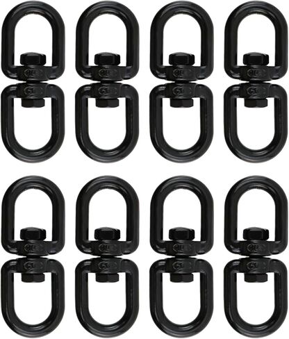 Antrader M8 Double Ended Swivel Eye Hook,4Pcs Double Eye Swivel 304 Stainless Steel Swivel Ring Double Ended Swivel Eye Hook,Black in Kuwait