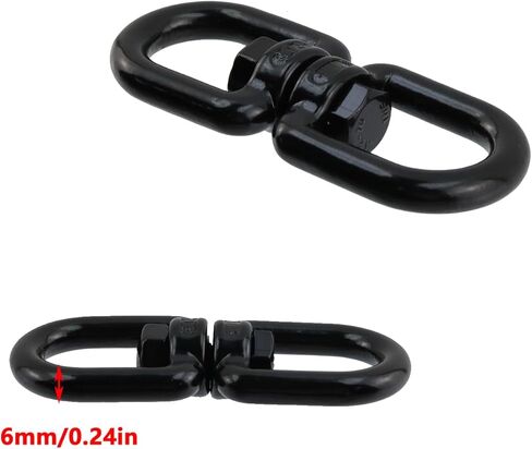 Antrader M8 Double Ended Swivel Eye Hook,4Pcs Double Eye Swivel 304 Stainless Steel Swivel Ring Double Ended Swivel Eye Hook,Black in Kuwait