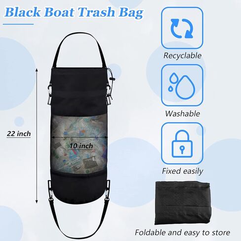 Portable Boat Trash Bag Reusable Container Outdoor Medium Hoop Mesh Trash Bags Reusable Garbage Container Cabin Storage for Men Women Adults Kayak Camper Fishing Sea Printed Marine in Kuwait