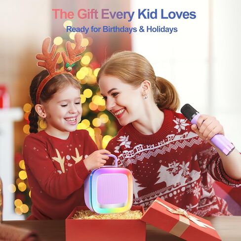 Kinglucky Kid-Friendly Design Karaoke Machine for Kids with 2 Microphones (2025 Upgrade) Gifts for Girls Most Popular 3-12 Year Old Girl Gifts 3 4 5 6 7 8 9 10 11 12 Year Old Girl Birthday Gift Purple in Kuwait